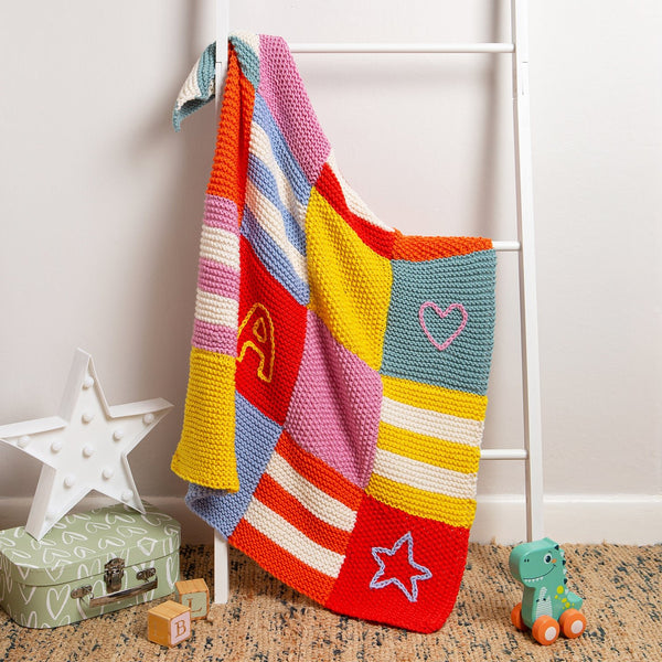 Toddler Bright Blanket Knitting Kit - Wool Couture