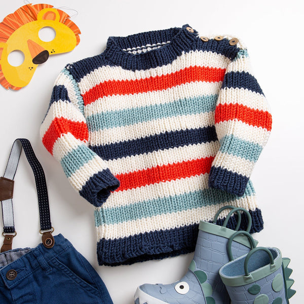 Toddler Striped Jumper Knitting Kit - Wool Couture