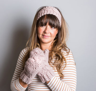 Cable Mittens and Headband Knitting Kit