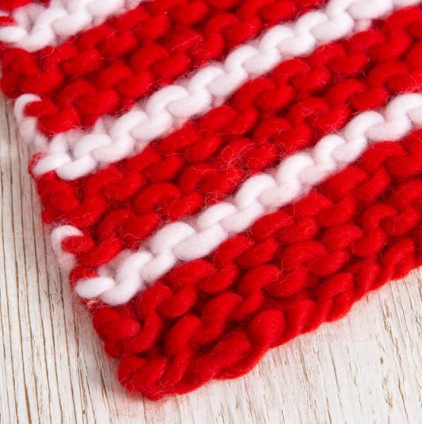 Adult Candy Cane Scarf Knitting Kit - Wool Couture