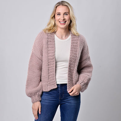 Bomber Cardigan Knitting Kit - Wool Couture