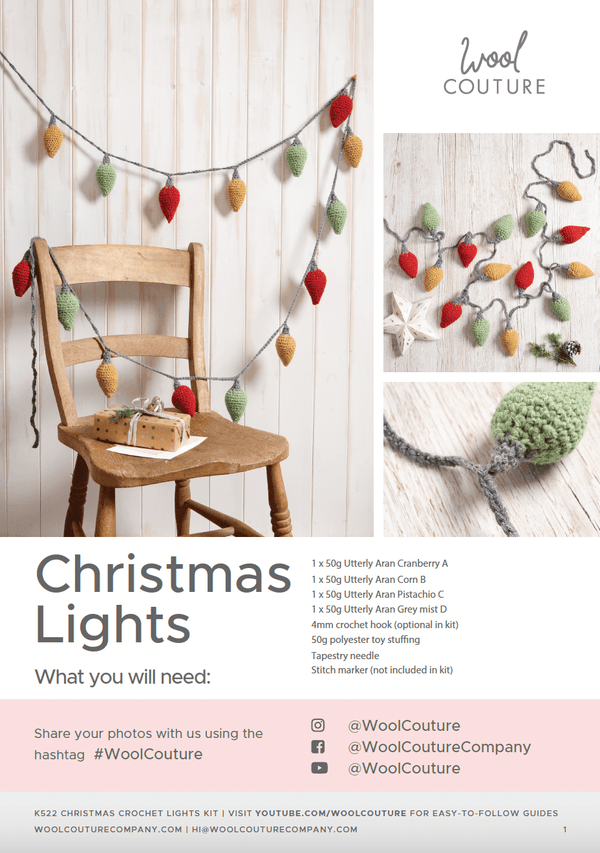 Christmas Crochet PDF Pattern - Lights - Wool Couture