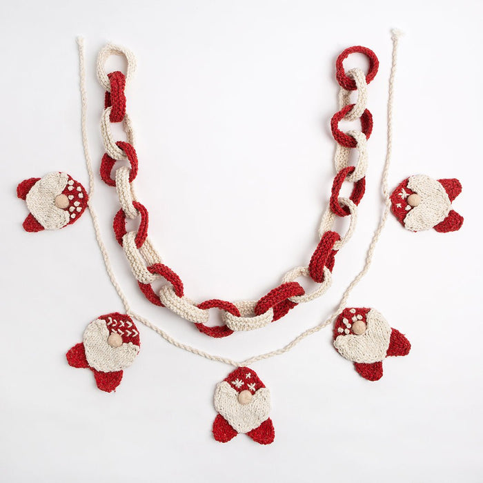Christmas Gonk Garland and Paper Chain Knitting Kit - Wool Couture