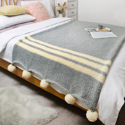 College Blanket Knitting Kit - Beginner Basics - Wool Couture