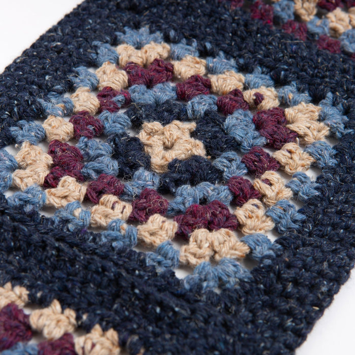 Granny Annie Squares Scarf Crochet Kit - Moody Blues - Wool Couture