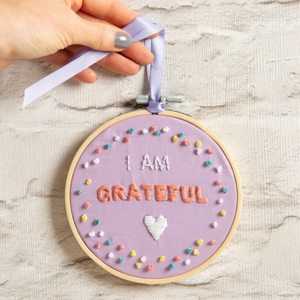 I am Grateful Embroidery Kit - Wool Couture
