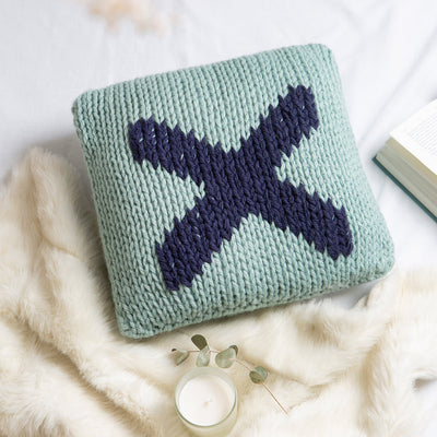 Monogram Cushion Knitting Kit - Agate Green - Wool Couture