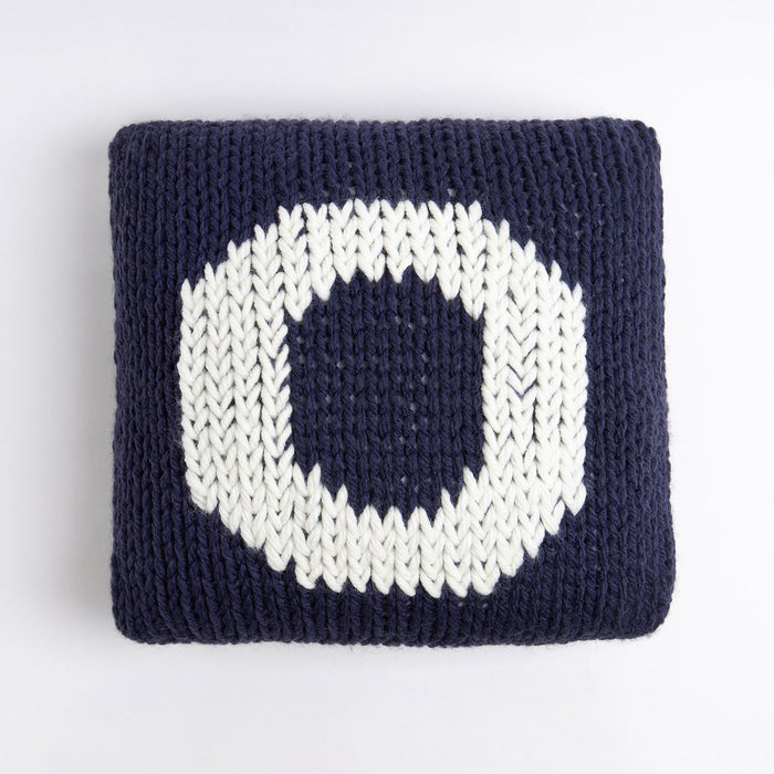 Monogram Cushion Knitting Kit - Midnight Blue - Wool Couture