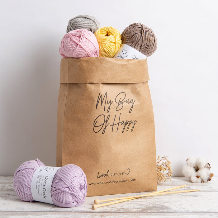 My First Bag Knitting Kit - Cotton Collection - Wool Couture