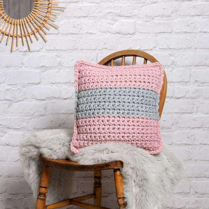My First Striped Cushion Crochet Kit - Beginner Basics - Wool Couture