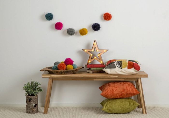 Pompom Garland - Muted - Wool Couture