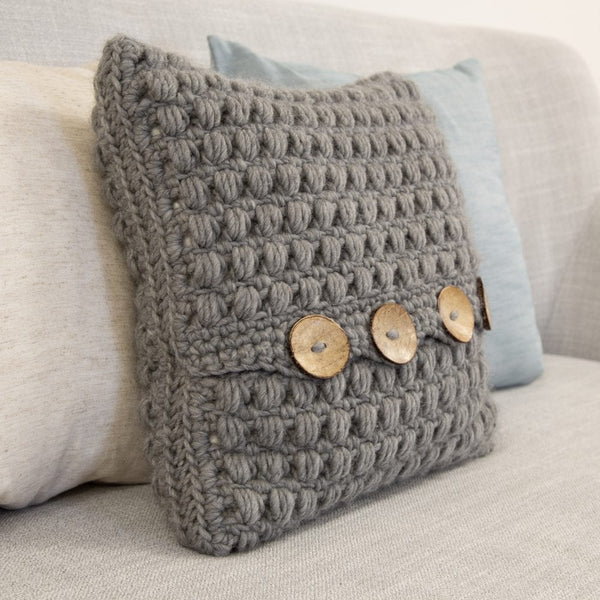 Puff Stitch Cushion Crochet Kit - Wool Couture