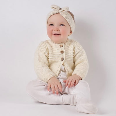 Ridged Baby Cardi Knitting Kit - Wool Couture