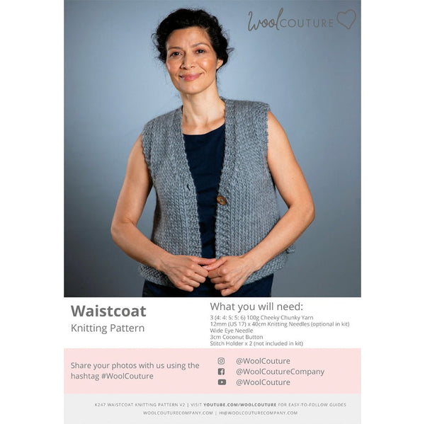 Waistcoat Knitting PDF Pattern - Wool Couture