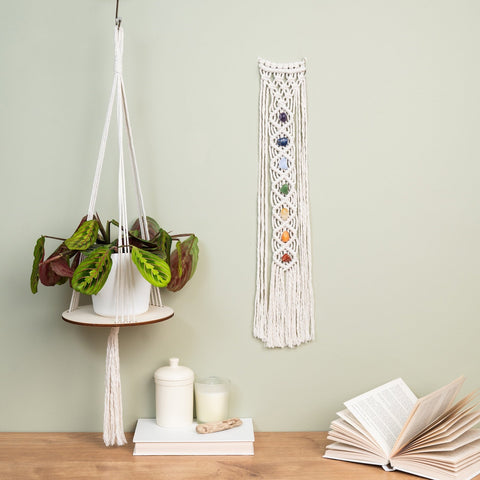 2-in-1 Chakra Wall Hanging & Plant Hanger Macrame Kit - Wool Couture