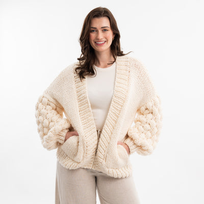 Easy Bubble Stitch Cardigan Knitting Kit