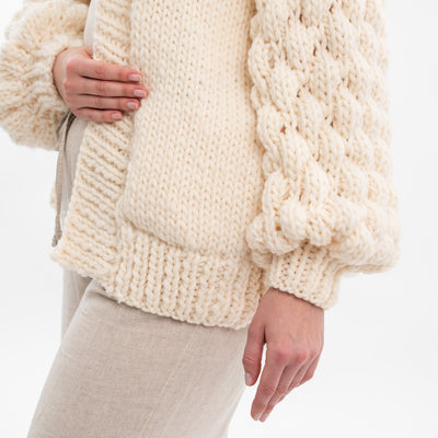 Easy Bubble Stitch Cardigan Knitting Kit