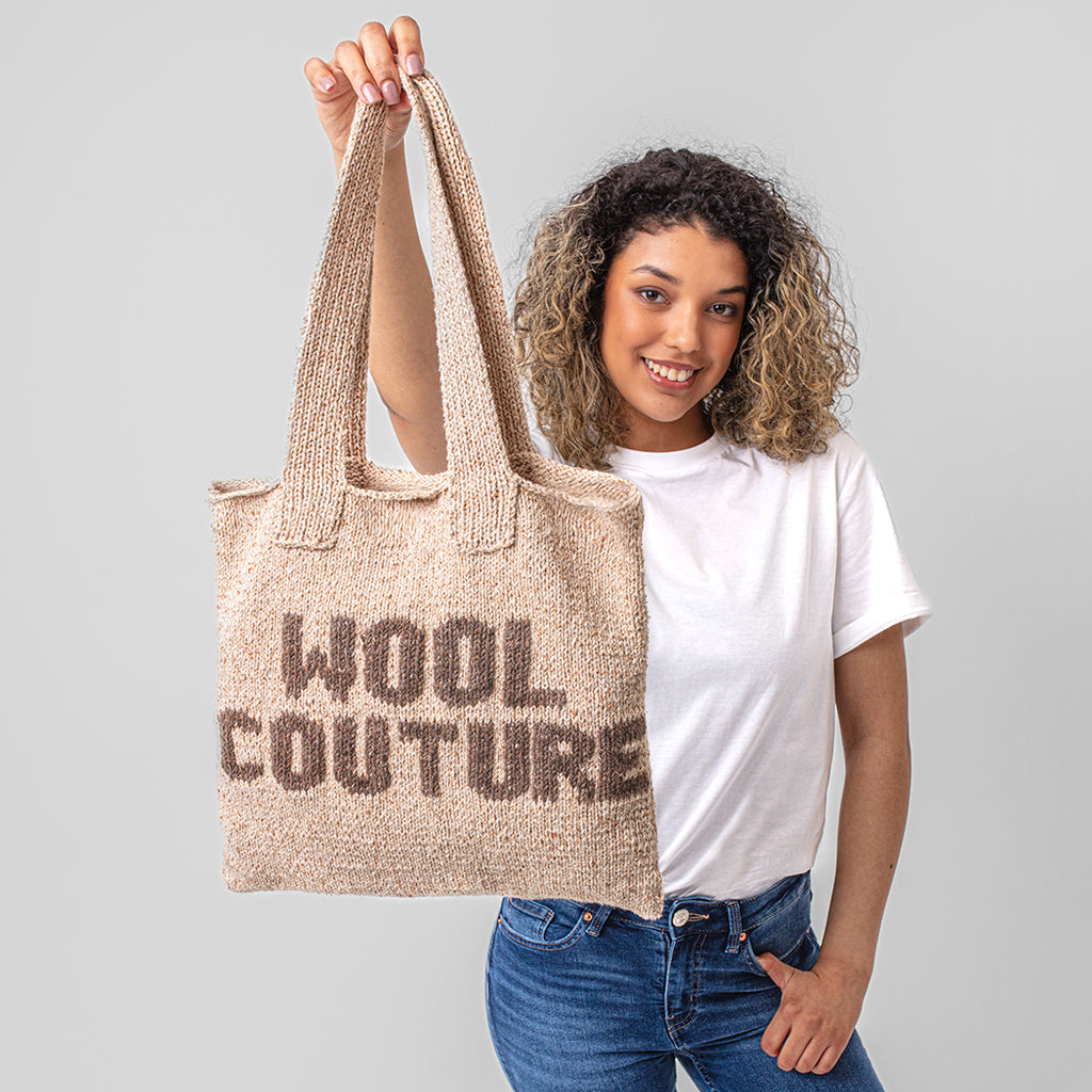 Slogan Tote Bag Knitting Kit Wool Couture