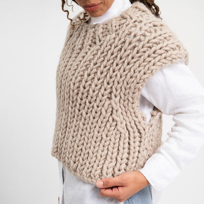 Ribbed Sweater Vest Knitting Kit