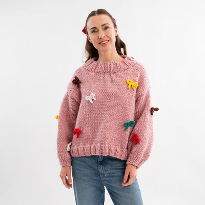 All Wrapped Up Bow Jumper Knitting Kit - Wool Couture