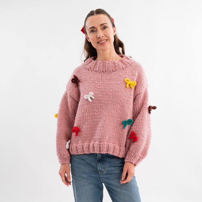 All Wrapped Up Bow Jumper Knitting Kit - Wool Couture