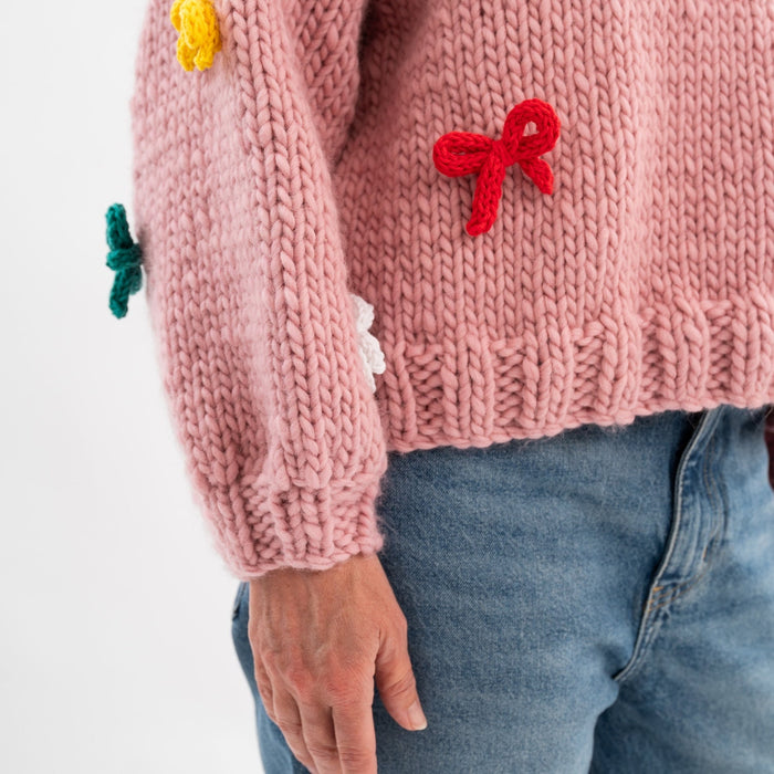 All Wrapped Up Bow Jumper Knitting Kit - Wool Couture