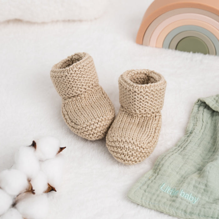 Baby Cotton Booties Knitting Kit - Wool Couture
