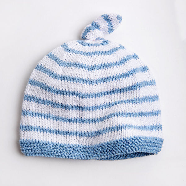 Baby Cotton Striped Hat Knitting Kit - Wool Couture