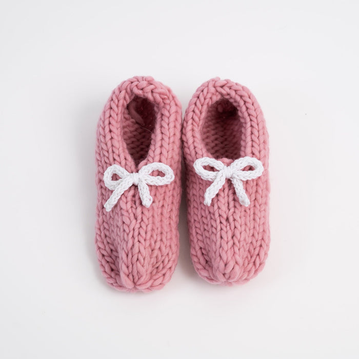 Beginner Bow Slipper Knitting Kit - Wool Couture
