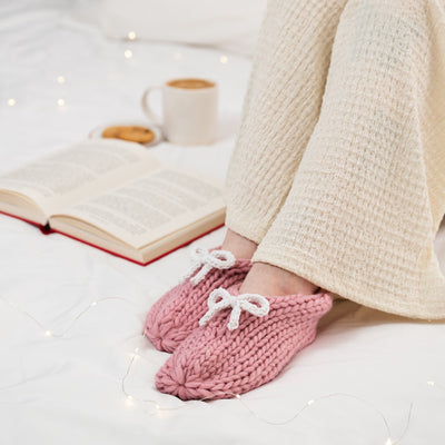 Beginner Bow Slipper Knitting Kit - Wool Couture
