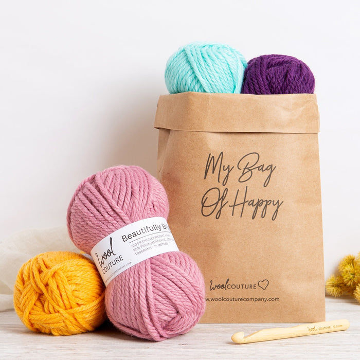 Beginners Beanie Hat Crochet Kit - Wool Couture