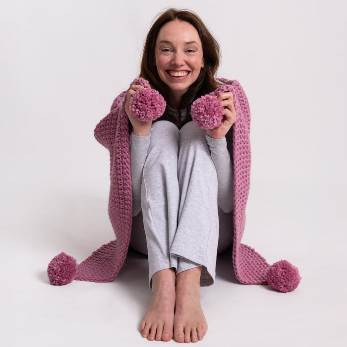 Beginners Pom Pom Blanket Crochet Kit - Wool Couture