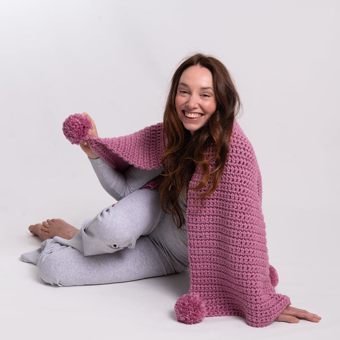Beginners Pom Pom Blanket Crochet Kit - Wool Couture