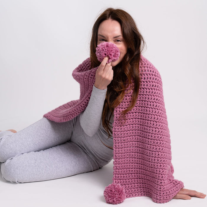 Beginners Pom Pom Blanket Crochet Kit - Wool Couture