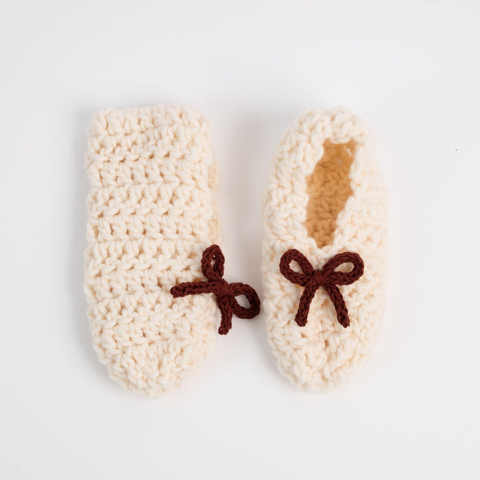 Bow Slipper Crochet Kit - Wool Couture