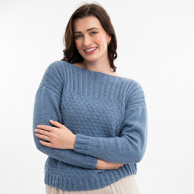 Button Back Jumper Easy Knitting Kit - Wool Couture