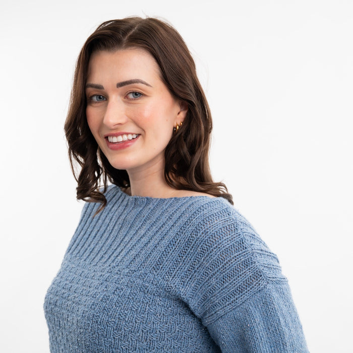 Button Back Jumper Easy Knitting Kit - Wool Couture