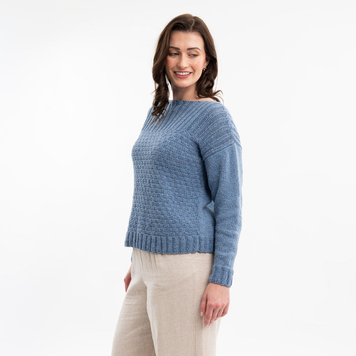 Button Back Jumper Easy Knitting Kit - Wool Couture