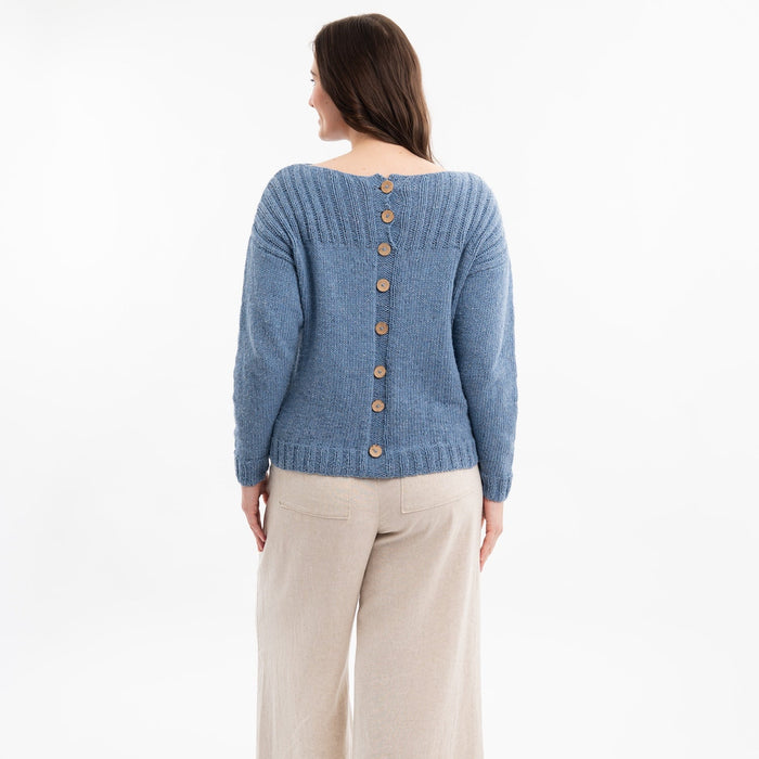 Button Back Jumper Easy Knitting Kit - Wool Couture