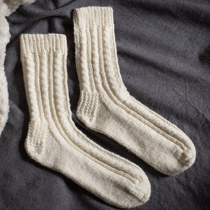 Cable Socks Knitting Kit - Wool Couture