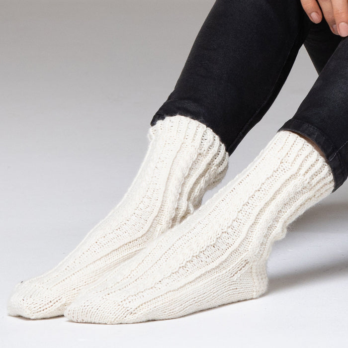 Cable Socks Knitting Kit - Wool Couture