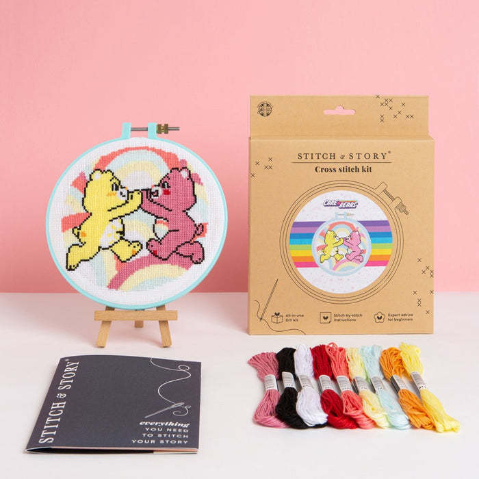Care Bears Cheer Bear & Funshine Bear Cross Stitch Kit - Wool Couture
