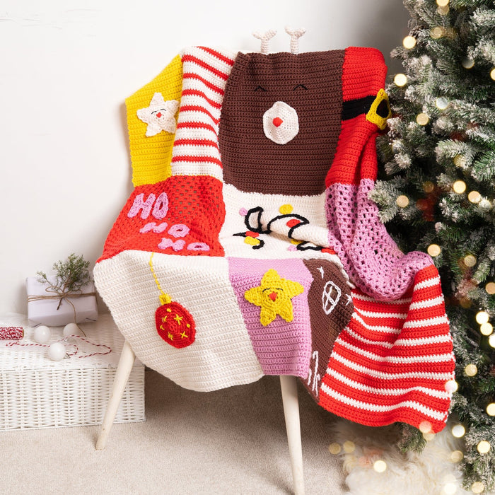 Christmas Patchwork Blanket Crochet Kit - Wool Couture
