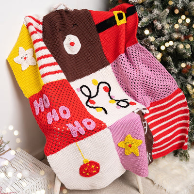 Christmas Patchwork Blanket Crochet Kit - Wool Couture
