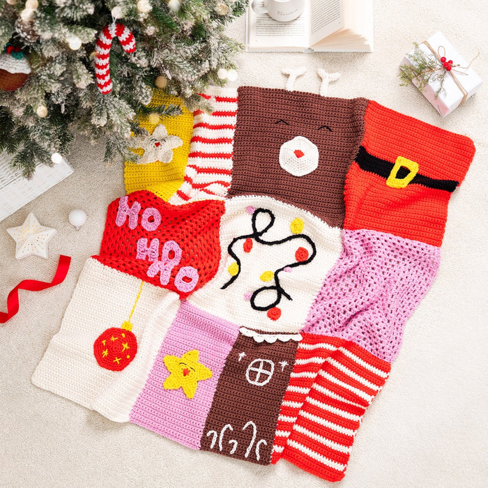 Christmas Patchwork Blanket Crochet Kit - Wool Couture