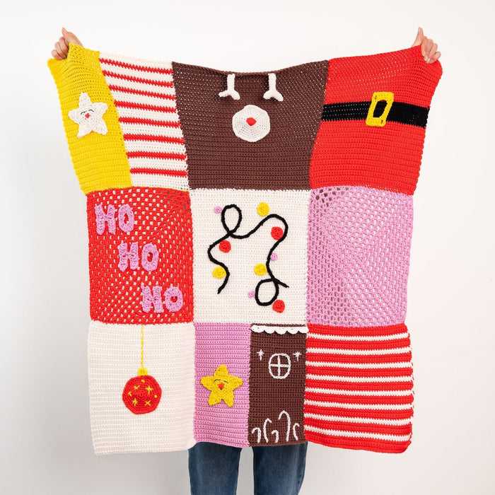 Christmas Patchwork Blanket Crochet Kit - Wool Couture