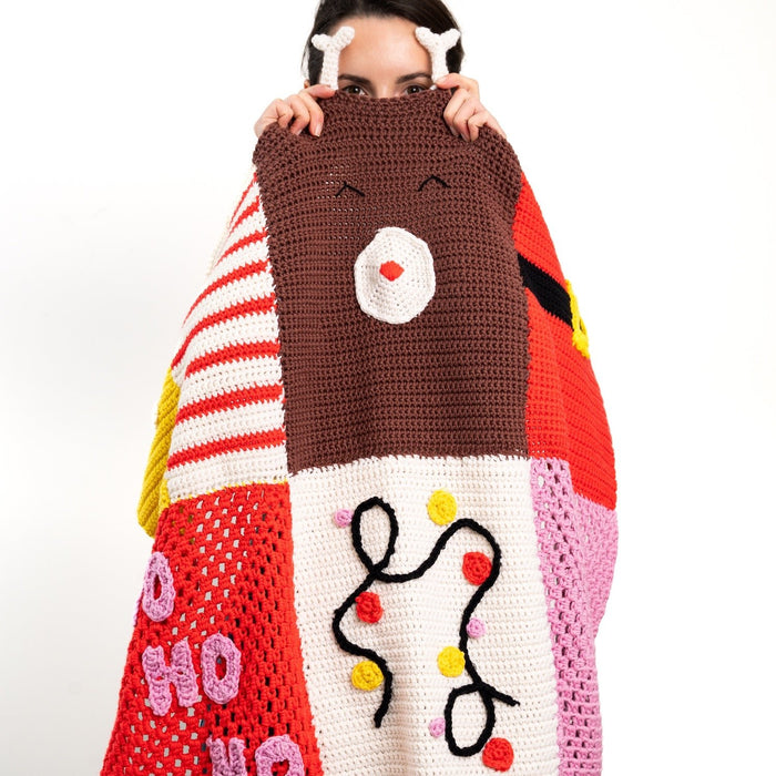 Christmas Patchwork Blanket Crochet Kit - Wool Couture