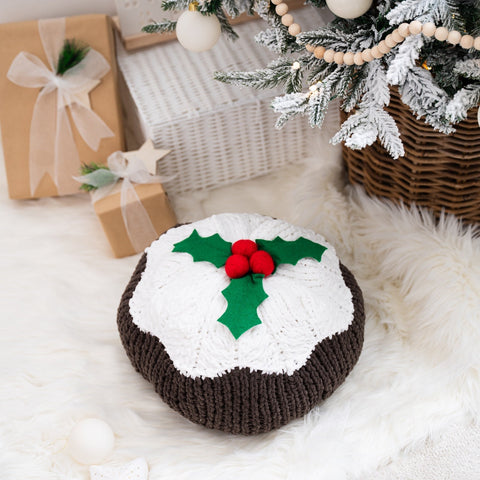 Christmas Pudding Cushion Knitting Kit - Wool Couture