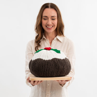 Christmas Pudding Cushion Knitting Kit - Wool Couture
