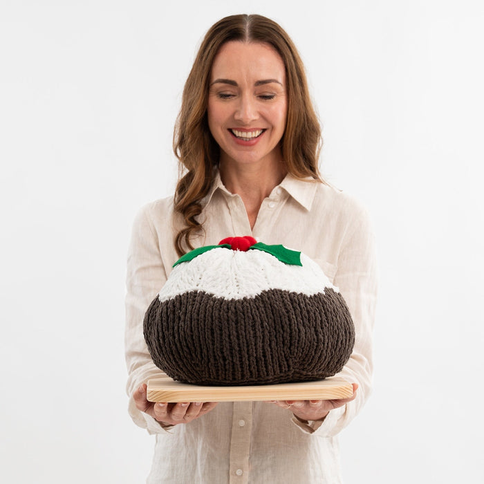 Christmas Pudding Cushion Knitting Kit - Wool Couture